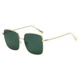 ENOCH | S2068 - Women Metal Flat Lens Square Sunglasses