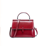 Genuine Leather Shoulder Bag Women's Bag 2021 New Fashion Oil Wax Leather Four Seasons Large Capacity Portable Tote