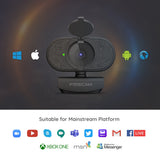 Webcam 2K Mini Streamcam Webcam for Smart TV With Cover and Stand