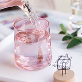 6 Pcs Water Bottle Lead-Free Coffee Glass Mugs Creative Rainbow Amber Gray Pink Color Juice Cocktail Beverage Wine Glasses