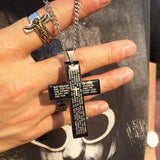Vnox Men's Prayer Matthew 6:9-13 Bible Necklace Stainless Steel Cross Pendant Male Religious Jewelry