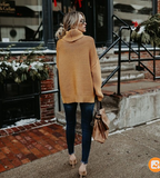Thick line turtleneck sweater
