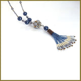 "NEW" Blue Beaded Tassel Hematite - shopwishi 