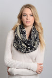 Soft Black & Ivory Elephant Print Scarf