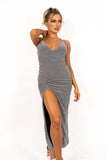 GLITTER TEXTURED MAXI DRESS
