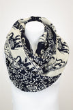 Soft Black & Ivory Elephant Print Scarf