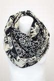 Soft Black & Ivory Elephant Print Scarf
