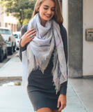 Gray Mix Plaid Lightweight City Scarf