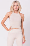 TWO TONE KNIT CROP TOP