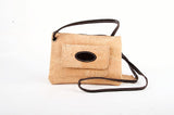 Cork Bag with Crossbody Strap, Leather Trim, Event bag