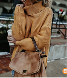 Thick line turtleneck sweater