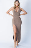 GLITTER TEXTURED MAXI DRESS