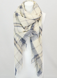 Navy Mix Plaid Lightweight City Scarf