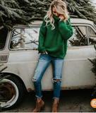 Thick line turtleneck sweater