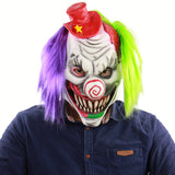 Red hat clown hood halloween mask