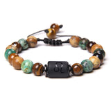 12 Constellation Bracelets Turquoise Beads Vintage Handmade Weave Black Rope