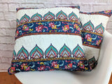 DaDa Bedding Set of 2-Pieces Bohemian Earthy Floral Meadow Throw Pillow Covers - 18" X 18" (160553-9)