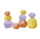 Baby Educational Toy Jenga Wooden Rainbow Stone Stacking Game