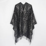 2019 Leopard Print Poncho Winter Cashmere Women Pomcho Scarf Female Wool Poncho and Capes Foulard Shawl Lic Scarf Echarpe Sjaal