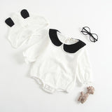 Baby Girls Rompers Newborn Baby Girls Long Sleeve Romper Hat Jumpsuit 2019 Spring Children Kids Outfit Clothes 2pcs Baby Romper