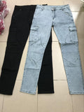 Everland OEM Zip Up Solid Color Customized Logo Classic Fashion New Jeans Men Side Pocket Small Foot Skinny Jeans