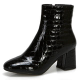 Snake Leather Women's Ankle Boots Autumn Winter Short Boots Women Shoes
