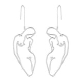 Unique Artsy Abstract Lady Breast Statement Hoop Earrings for Women Van Gogh Hollow Outline Body Earrings 2020 Femme Bijoux