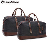 Wholesale Custom Low Moq Vintage Reisetasche Canvas PU Leather Trim Tote  Crossbody Shoulder Bag Mens Weekend Duffel Travel Bags