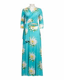 V-Neck Jersey Dress with Front Wrap