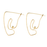 Unique Artsy Abstract Lady Breast Statement Hoop Earrings for Women Van Gogh Hollow Outline Body Earrings 2020 Femme Bijoux