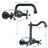 Rozi Wall-Mounted Dual Handle Black Basin for Bathrooms