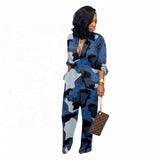 New Winter and Fall Loose Camouflage Long Sleeve Jumpsuit for Women