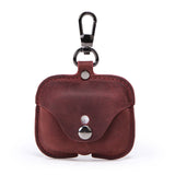 Wholesale Keychain Earphone Charging Case Custom Logo Luxury Genuine Leather Case Cover for Apple Airpod Case