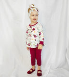 Toddler Girls Cute Casual Floral Top and Pants Set