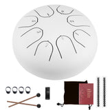 6 Inch Lotus Drum 8 Tone Steel Tongue Drum Percussion Musical Instrument With Drumsticks With a Clean Ethereal Buddha-Like Sound