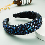 Baroque Hand Made Pearl Beading Gemstone Headband for Women