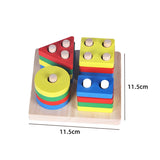 Montessori Graphic Wooden Animal Shape Puzzles for Kids Education