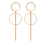 Round Shaped Golden Earrings Simple Metal Vintage Earrings