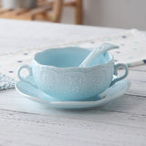 Guci the Soup Spoon With Ears Tray Soup Bowl Fanpen Deep  Bowl Ceramic Salad Bowl