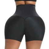 Fat Burning Sauna Sweat Shaper Wear High Waist Shorts Above Knee Pants Body Suit Workout Waist Trainer Weight Loss With Button
