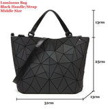 Luminous Hologram Geometry Tote Quilted Shoulder Crossbody Handbag for Women