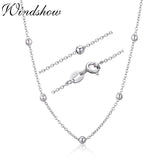 925 Sterling Silver Big Beaded Cross Chain Choker Necklaces Women Girls 40cm 45cm Jewelry Kolye Collares Collane Collier Ketting