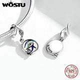 WOSTU Egypt Bastet &  Eyes Note 925 Sterling Silver Charm Bead Pendant Fit Original Bracelet Fine for Women Jewelry FIC1857