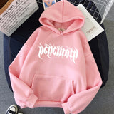 Oversized Hoodies Womens Harajuku Plus Size Women Sweatshirt Flamme Print Korean Style Winter Coat Pink Clothing Blak Tops