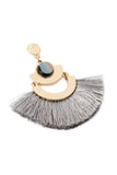 A8e2244 - Dangling Tassel Fan Drop Earrings