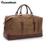 Wholesale Custom Low Moq Vintage Reisetasche Canvas PU Leather Trim Tote  Crossbody Shoulder Bag Mens Weekend Duffel Travel Bags