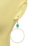 Turquoise Bezel Circle Earrings