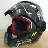 Masei Bright Black Warrior Mens Womens IRONMAN Iron Man Helmet Motorcycle