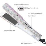 480 Degrees Flat Iron Hair Straighteners Bedazzled Crystal Bling Irons Flat Iron Hair Styler
