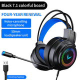 JIMARTI G60 Gaming Headsets Gamer Headphones Surround Sound Stereo Wired Earphones USB Microphone Colourful Light PCLaptop